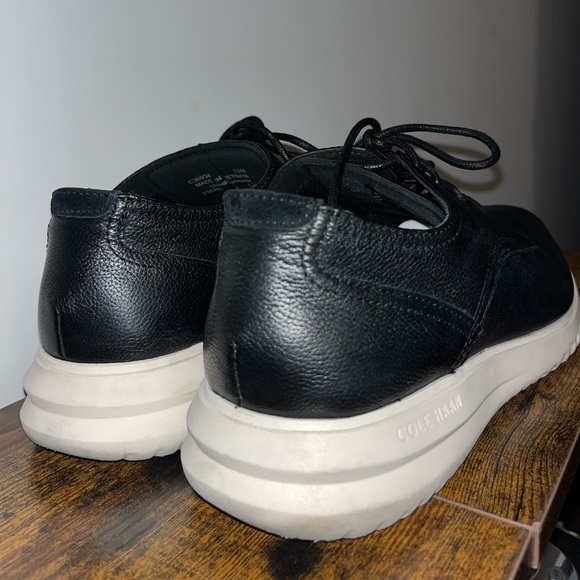 Men’s Cole Haan Grand+ Plain Toe Black Leather Oxford Shoe Size 13 Cushion Sole - Picture 10 of 16